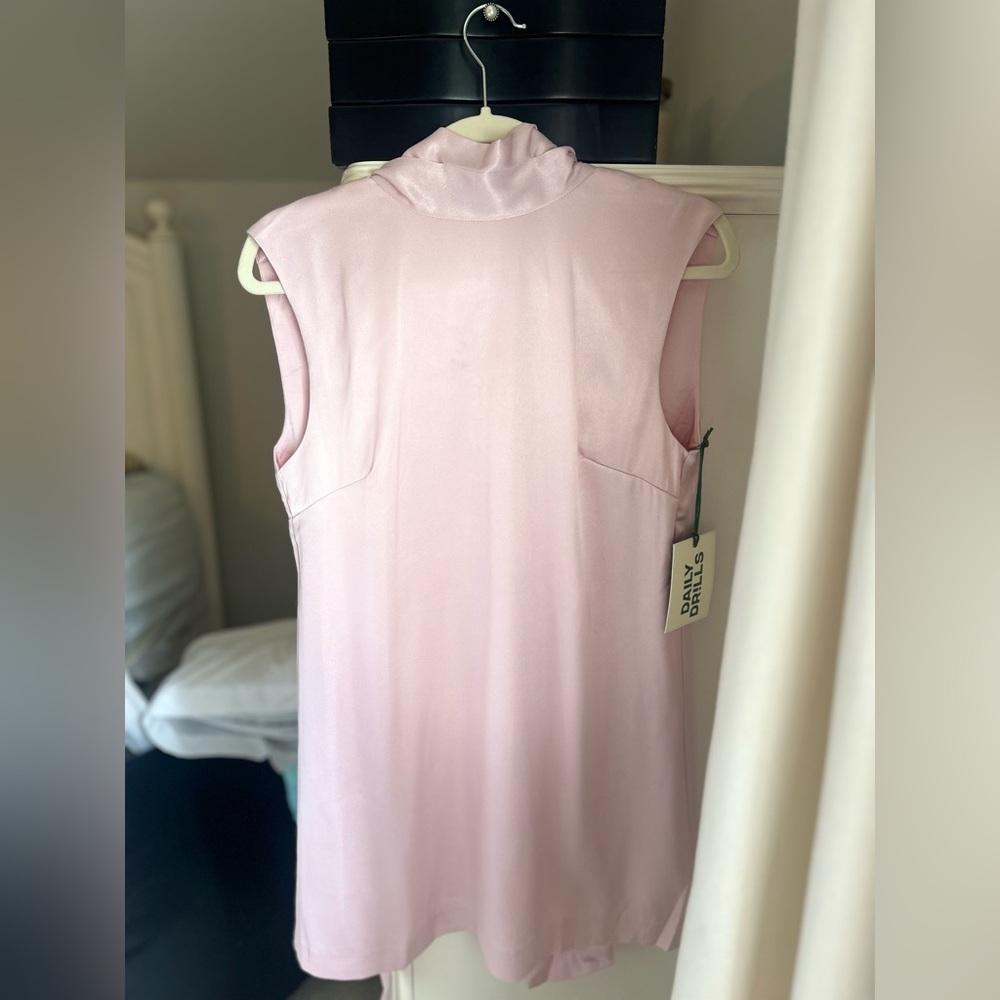 BNWT Daily Drills Silky Mini Dress with Neck Tie S
